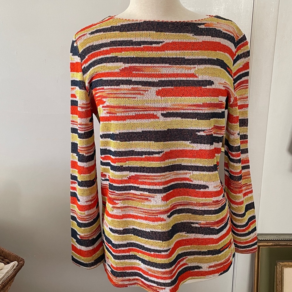 Missoni Italy Print Knit Orange Multicolor pullover
